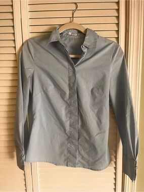 Mango Light Blue Women's-Style Dress Shirt